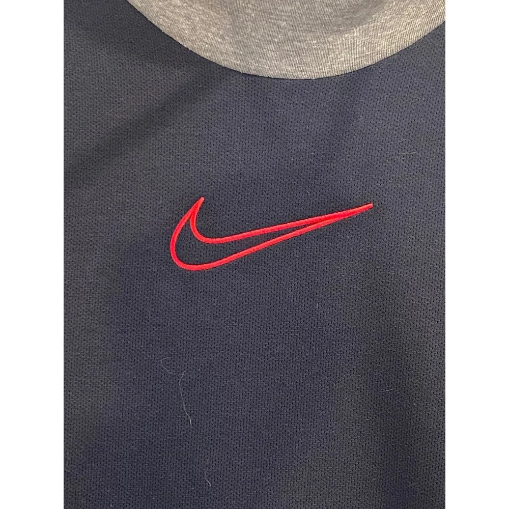 Nike Mens Hoodie Therma-FIT Colorblock Navy Grey Fleece Lined‎ DD2112-451 Large